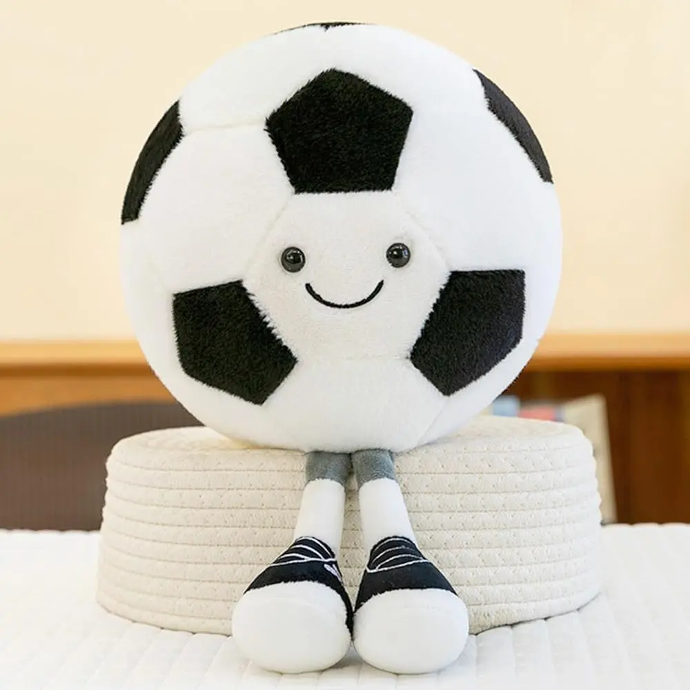 13.7inch Football Plush Toy Soft Stuffed Sports Ball Cute American Soccer Doll with Feet Creative Spherical Decor Throw Pillow Christmas Kids GiftGift