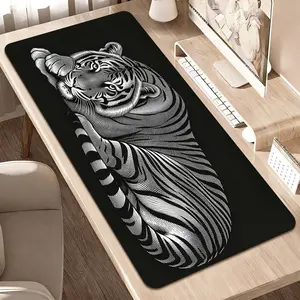 Premium Black And White Engraving Style Tiger Illustration High Quality Mouse PadModern Office Gaming Comfort ExperienceNonSlip Durable For Daily Work And Play 40*80cm 70*90cm30*70cm