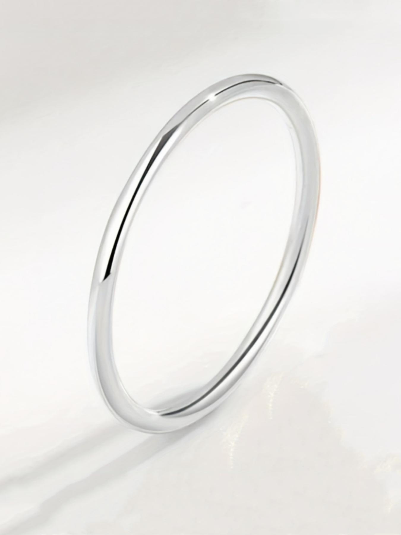 S925 Sterling Silver Simple Plain Color, Fashion Accessories for Women & Girls, Trendy All-match & Exquisite Jewelry for Birthday Gift, Elegant Everyday Ring