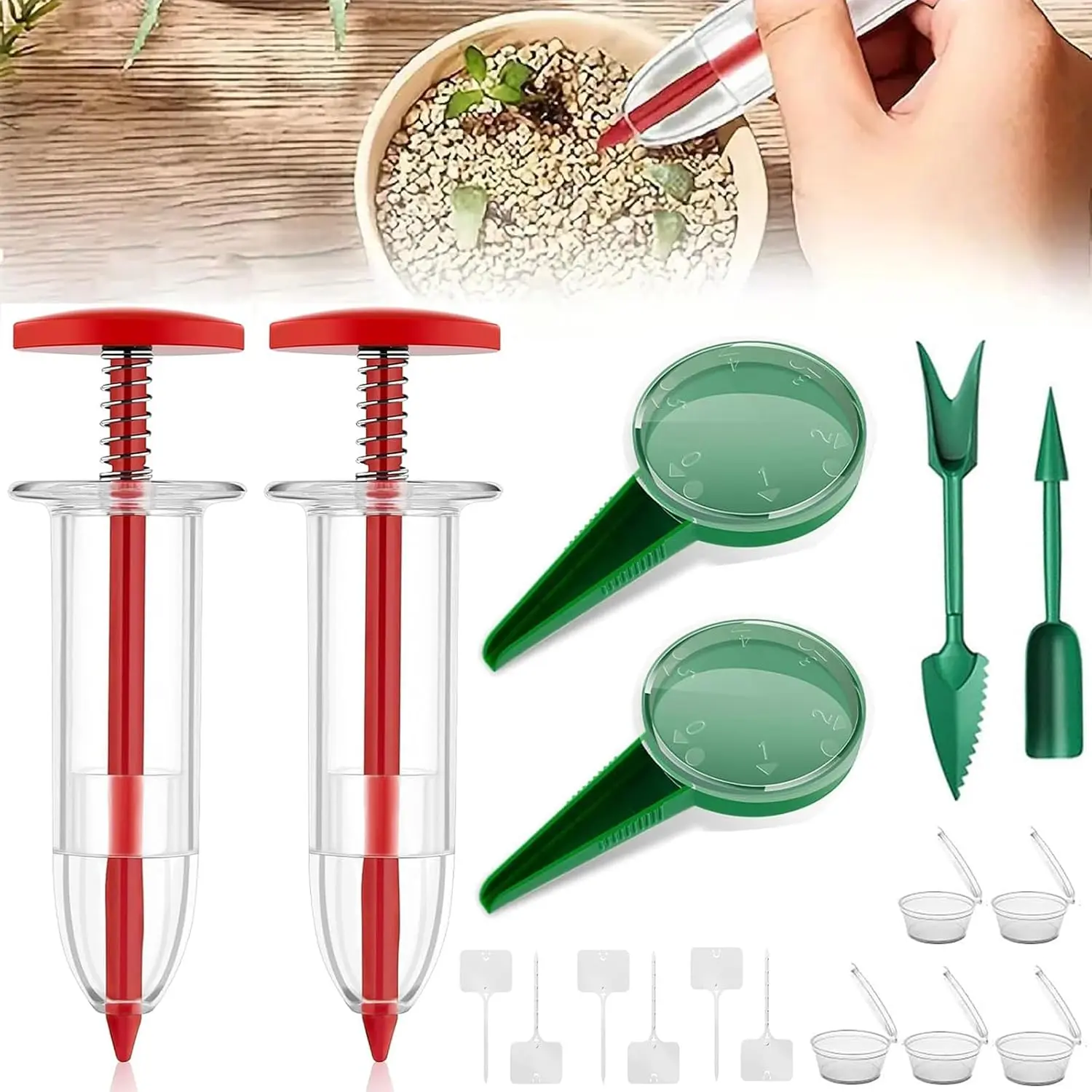 17 count Mini Seed Spreader,  Mini Gardening Spreaders, Mini Sowing Seed Dispenser,  Handheld Small Seed Planter Tool for  Seeds
