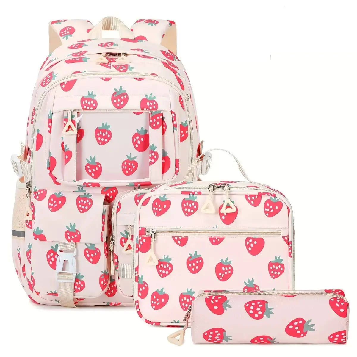 3-Piece Waterproof Backpack Set, Oxford Book Bag with Lunch Box and Pencil Case, Suitable for Adults and Kids, Back-To-School Gift, Birthday Gift, Laptop Bag