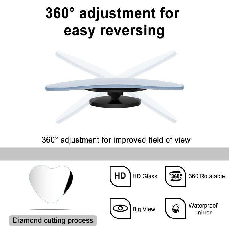 Heart Shaped Car Blind Spot Mirror, 360 Degree Wide Angle Convex Mirror, Car Exterior Accessories for Car Parking, Automotive Rearview Mirror Accessories
