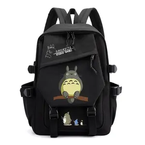 Totoro Anime Backpack, Ghibli Character Laptop School Bag, Cute Cartoon Student Travel Backpack with Large Capacity