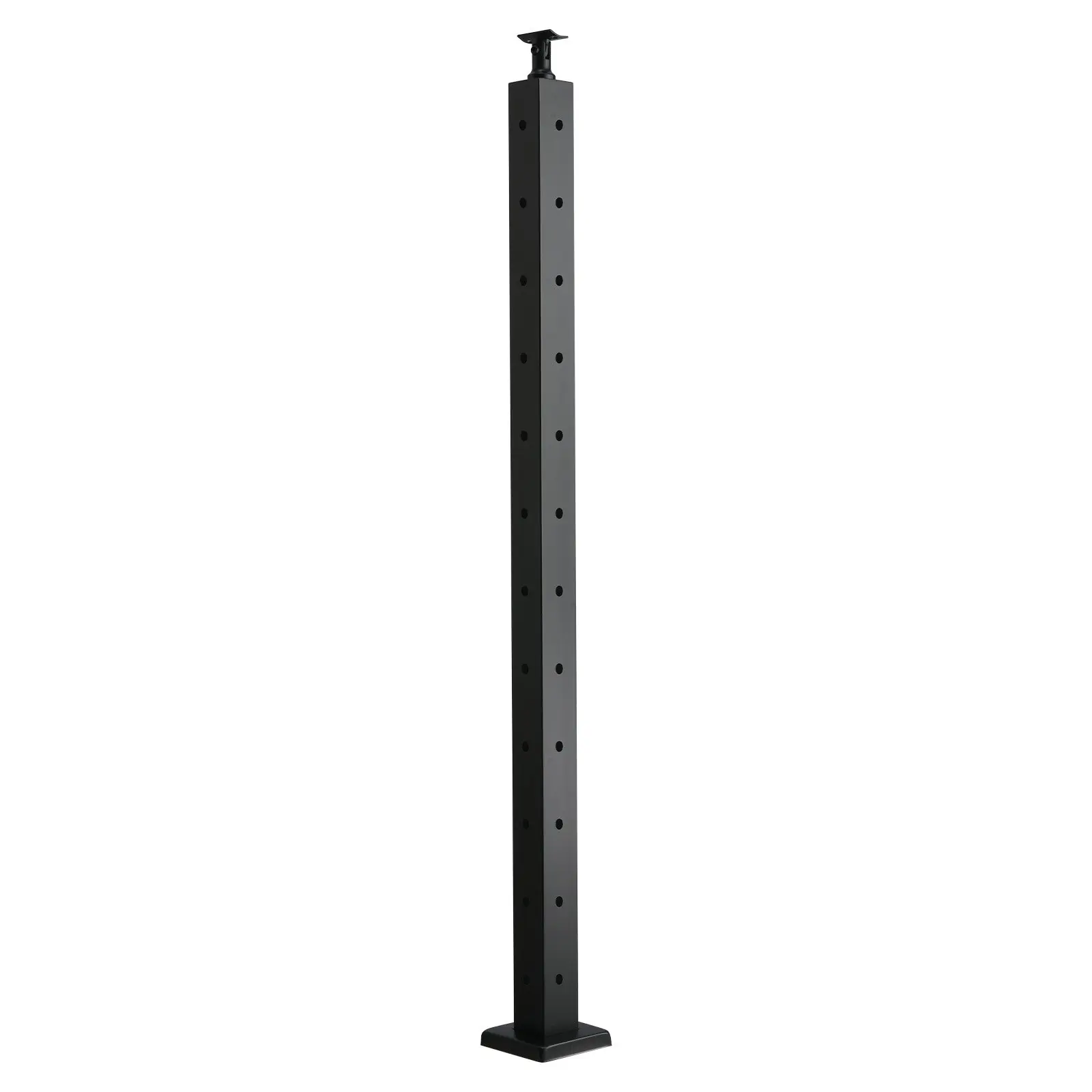 VEVOR Cable Railing Post, 42x2x2 Inch Corner Railing Post, with L-Shaped Pre-Drilled Holes, Stainless Steel Cable Rail Post with Horizontal and Curved Bracket, 1-Pack, Black, 1JZLGZXHS1065S1EW001V0