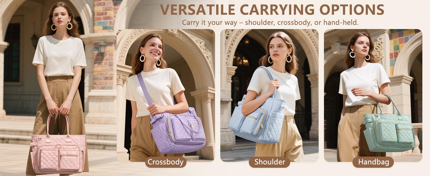 Large Bible Bag with Bible Cover Case for Women, Quilted Church Tote Bag Bible Carrying Case w/Shoulder Strap, Bible Study Supplies Journaling Kit Bible Accessories Christmas Christian Gifts for Women