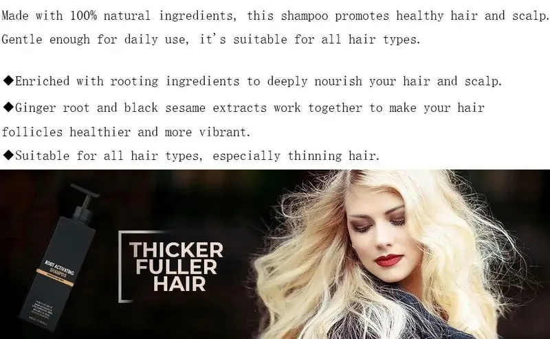 Spartan Root Activator Shampoo - Natural Anti-Hair Loss Thickening Haircare, Unisex Anti-Thinning Volume Repair Formula for Darker, Longer, Nourished Hair