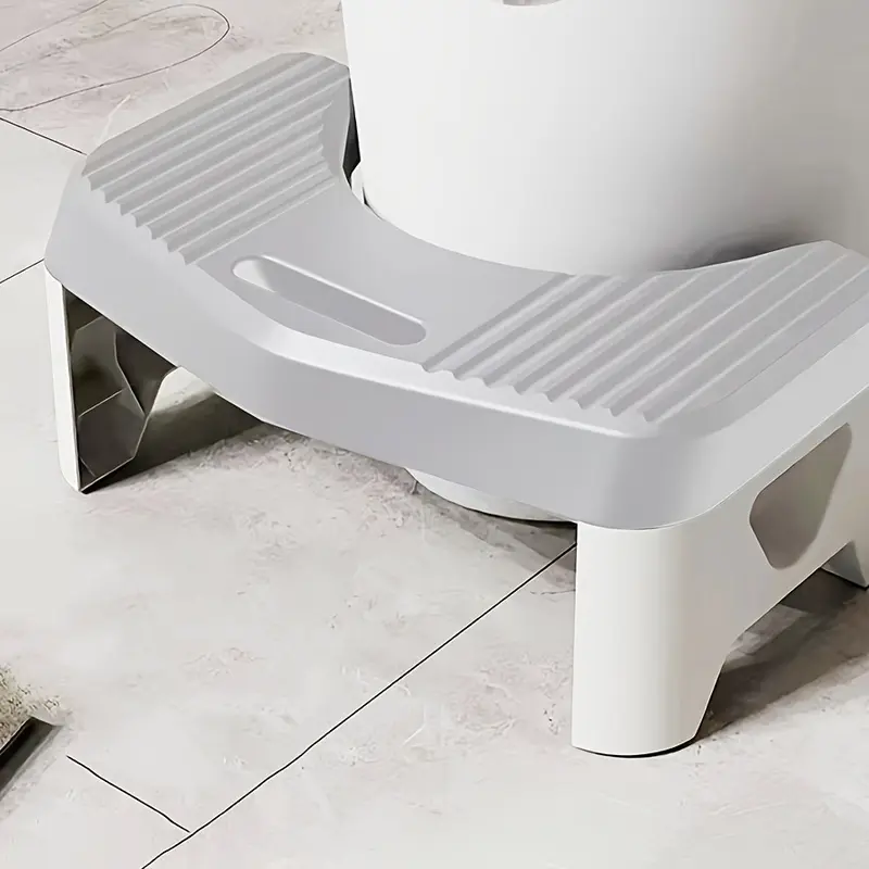 1pc Ergonomic Toilet Stool with Textured Grip Surface - Thick Plastic Foot Rest for Adults, Seniors & Pregnant Women, Non-Slip Design for Bathroom Comfort
