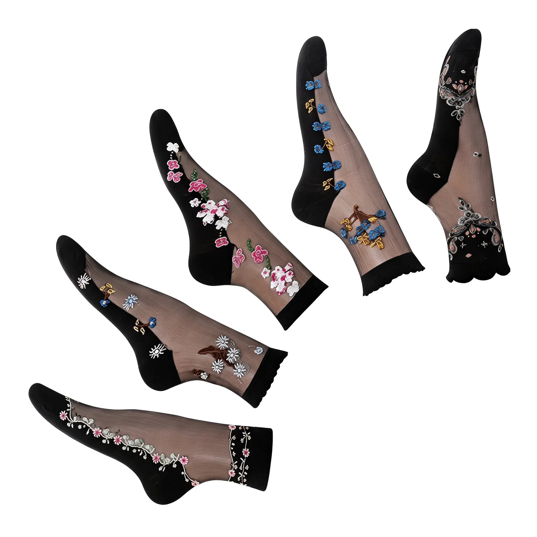 Sheer Mesh Socks For Women See Through Fishnet Ankle Socks Ultra Thin Lace Floral Socks Breathable Summer Socks Cozy Feminine Style Reinforced Heel Toe Durable Cotton Blend Fit US 6 10