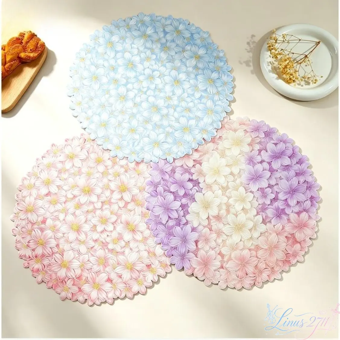 3Pcs Colorful Floral Placemats Set, Waterproof Oil-Proof Table Mats, Decorative Table Coasters, Stain Resistant Table Protector for Restaurant, Kitchen Dining Table, Indoor Home Tabletop Decor,sohochic  >