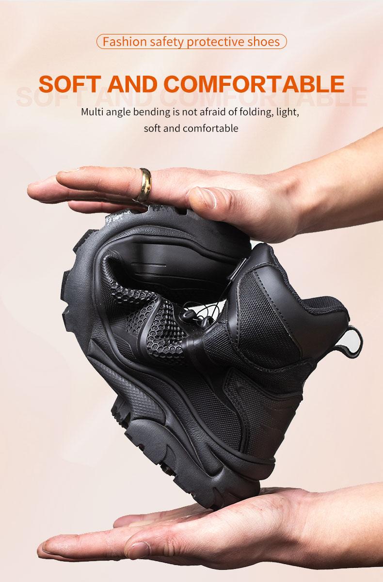 Men's Work Safety Shoes High Top Lace-up Safety Boots, Steel Toe Anti-smash and Anti-puncture Work Safety Boots Comfortable and Breathable Outdoor Sports Shoes Hiking Shoes Large Size Men's Work Shoes Industrial Outdoor Construction Product Model：9195