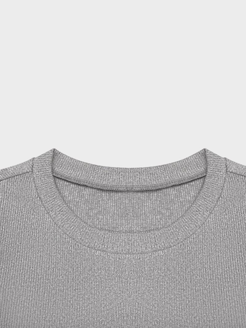 Women's Solid Short Sleeve Tee & Letter Patched Skinny Shorts Set, Casual Two-piece Set for Daily Wear, Ladies Clothes for All Seasons