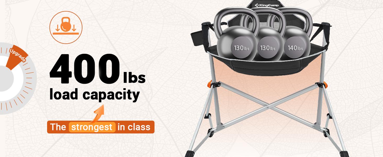 KingCamp Hammock Chair with Footrest – Heavy Duty Swinging Rocking Camping Chairs for Adults up to 400lbs, Folding Portable Oversized Rocker with Cup Holder & Pillow for Outdoor Beach Lawn RV Sports