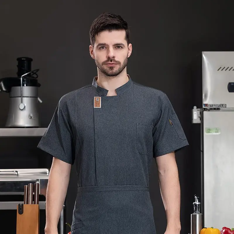 2026 Summer kitchen shirt - Hotel restaurant server uniform - Bread shop catering work uniform - Hotel cooking uniform