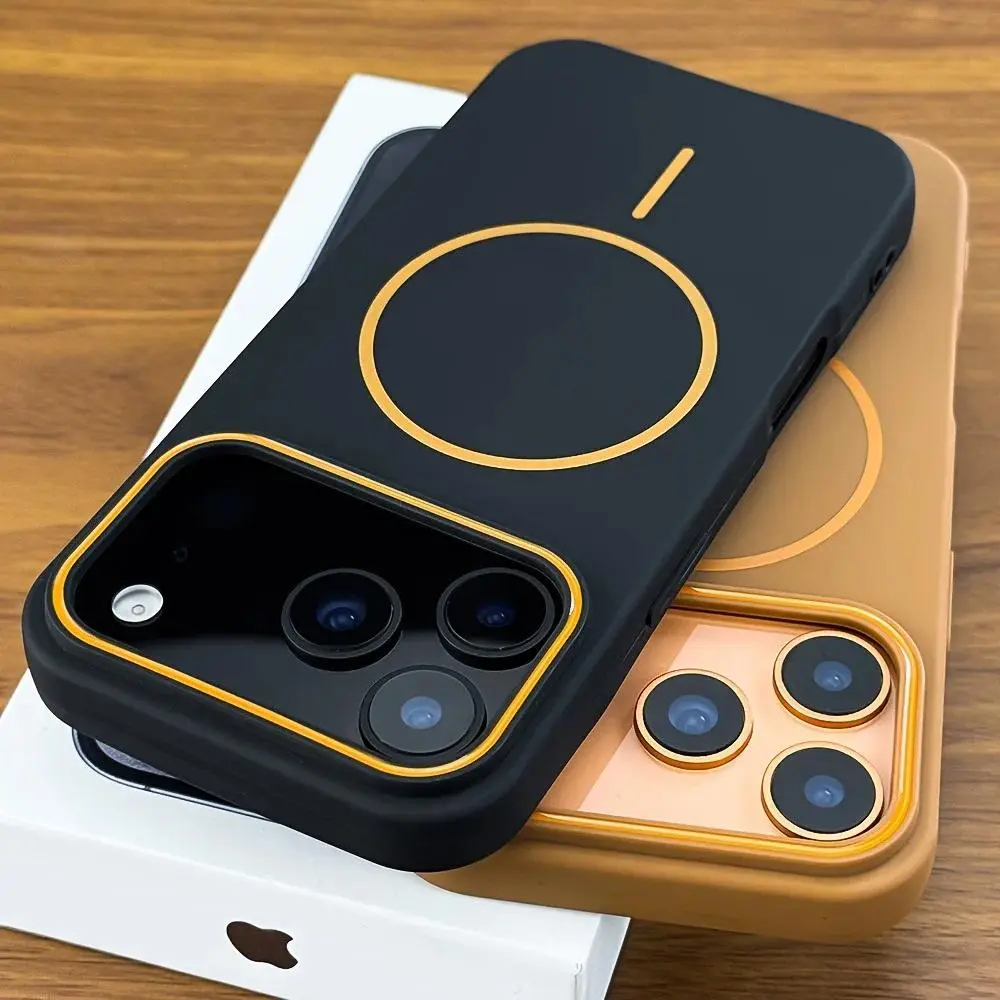 Luxury Matte Magnetic Soft Phone Case For iPhone 17 16 15 14 13 12 11 17 Pro Max Plus Air Magsafe Wireless Charge Silicone Cover