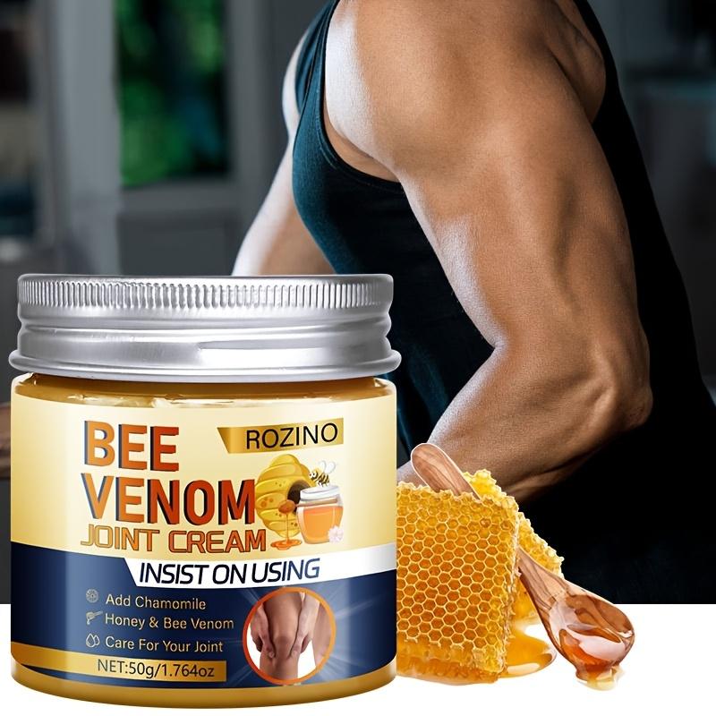 Rozino Premium Bee Venom Joint Cream with Chamomile & Manuka Honey - Clinically Tested Pain Relief for Seniors, Athletes, Knees, Hands & Back| Vegan, 50g Travel-Friendly