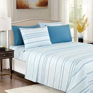 Elegant Softest and Coziest  Sheet Set - 1500 Hotel Quality Microfiber - Deep, Wrinkle Resistant  Floral Bed Sheet Set, Queen, Traci Aqua