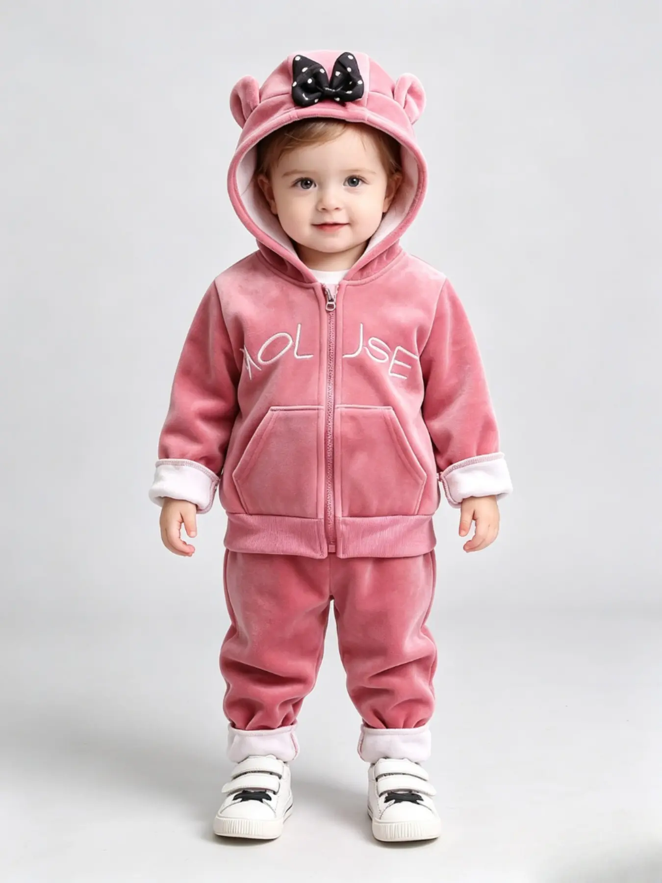 New Fall Winter Two-Piece Set, Soft Warm Fleece, Cute Fashion Hooded, Daily Wear, School Season, Matching Set