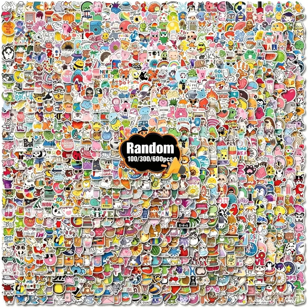 TOOUEE 100PCS/300pcs/600pcs Funny Adult Stickers Pack - Random Assorted Sarcastic Vinyl Decals, No Duplicates, Waterproof for Laptop, Water Bottle, Car, Phone, Great Birthday Christmas Halloween Gag Gift for Men Women Teens