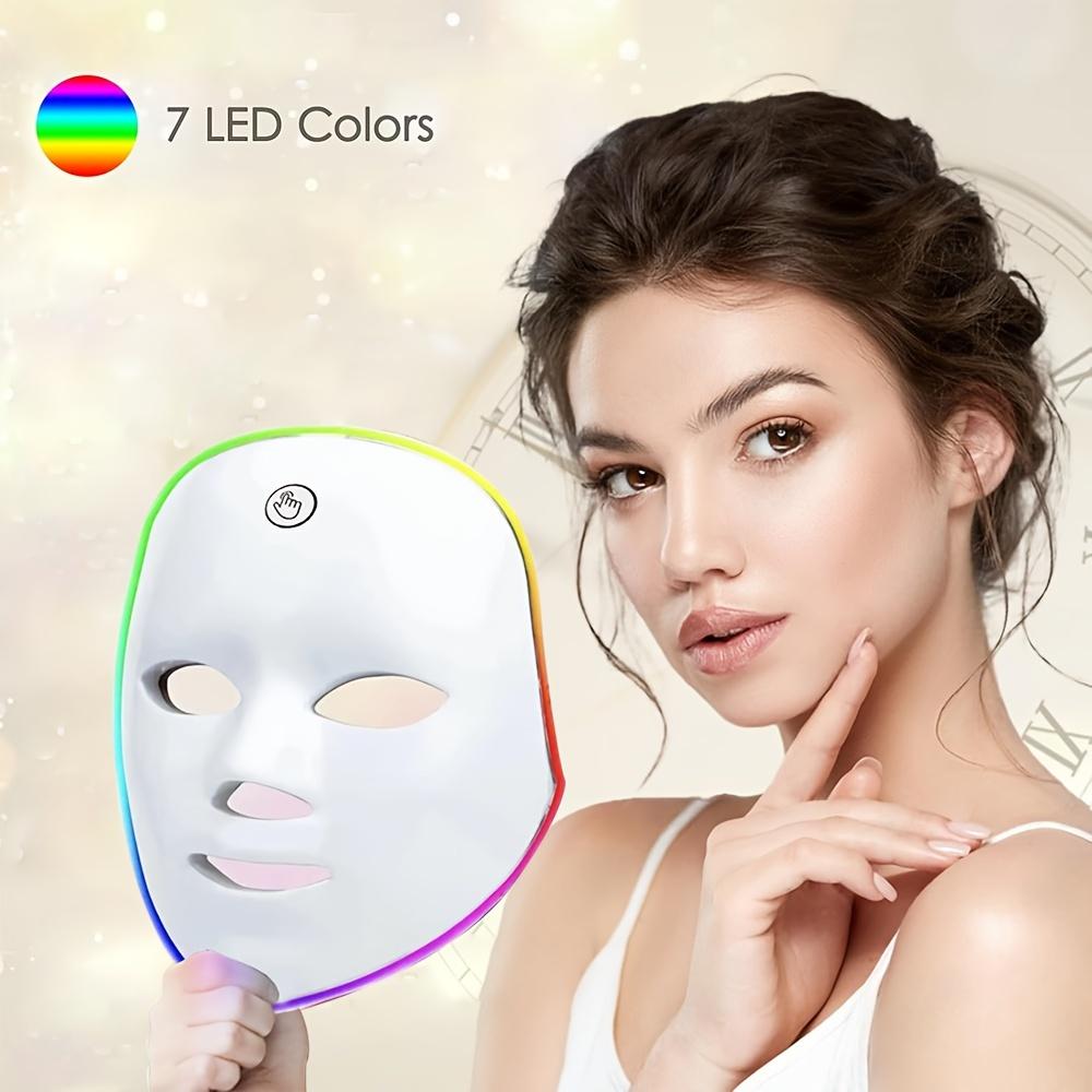 7-color LED face facial mask shrinks pores, skin rejuvenating photon instrument, portable household gifts for women and men Skincare White Comfort Facemask
