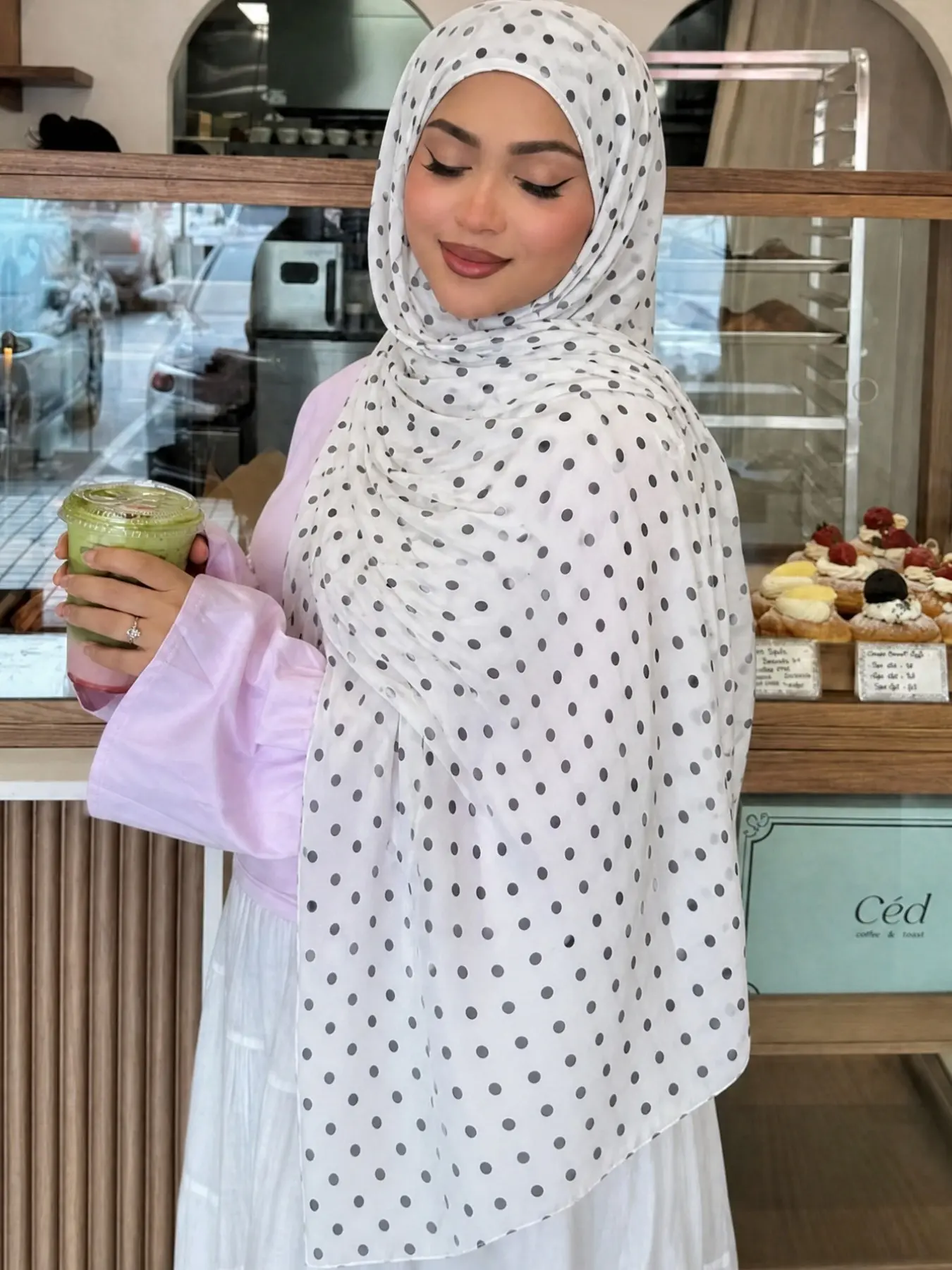 Long Women's Fashion Chiffon Hijab Scarf, All over Print, Loose-Fit, Casual Style, Daily Wear, Birthday Gift, Accessory