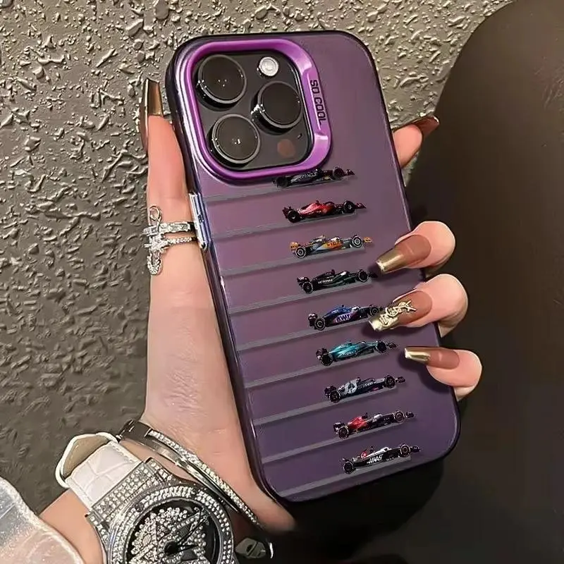 Cool F-Fashion Luxury Formula Racing Pattern Phone Case For iPhone 17 Air 16 15 14 13 12 11 Pro Max Plus  Shockproof Silicone Back Cover