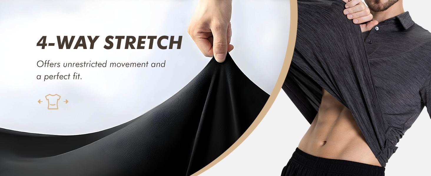 Polo Shirts for Men - Quick Dry Moisture Wicking Black Short Sleeve Performance Golf T Shirts for Casual Work Athletic