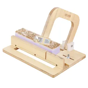 VEVOR Soap Cutter, 0-2 inch Adjustable Thickness, Wood Soap Slicer with Stainless Steel Adjustable Wire Tension, with Extra Wires, Multi Handmade Cutter for Candles, DIY Making Cutting Tool