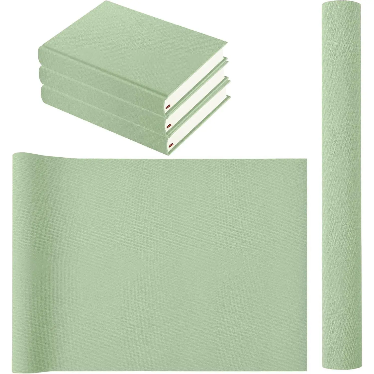 Book Cloth 17x55inch bookcloth Book Cover Fabric Cloth Surface and Paper Backed,Book Binding Cloth Adult DIY Book Album Cover Scrapbooking Craft Supplies  (Pastel Green)