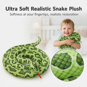 Ultra Soft Lifelike Snake Plush Toy - Realistic Reptile Stuffed Animal with Vivid Pattern, Multiple Colors (Green/Brown/Yellow), Cute Room Decor Cushion Gift for Kids & Reptile Enthusiasts