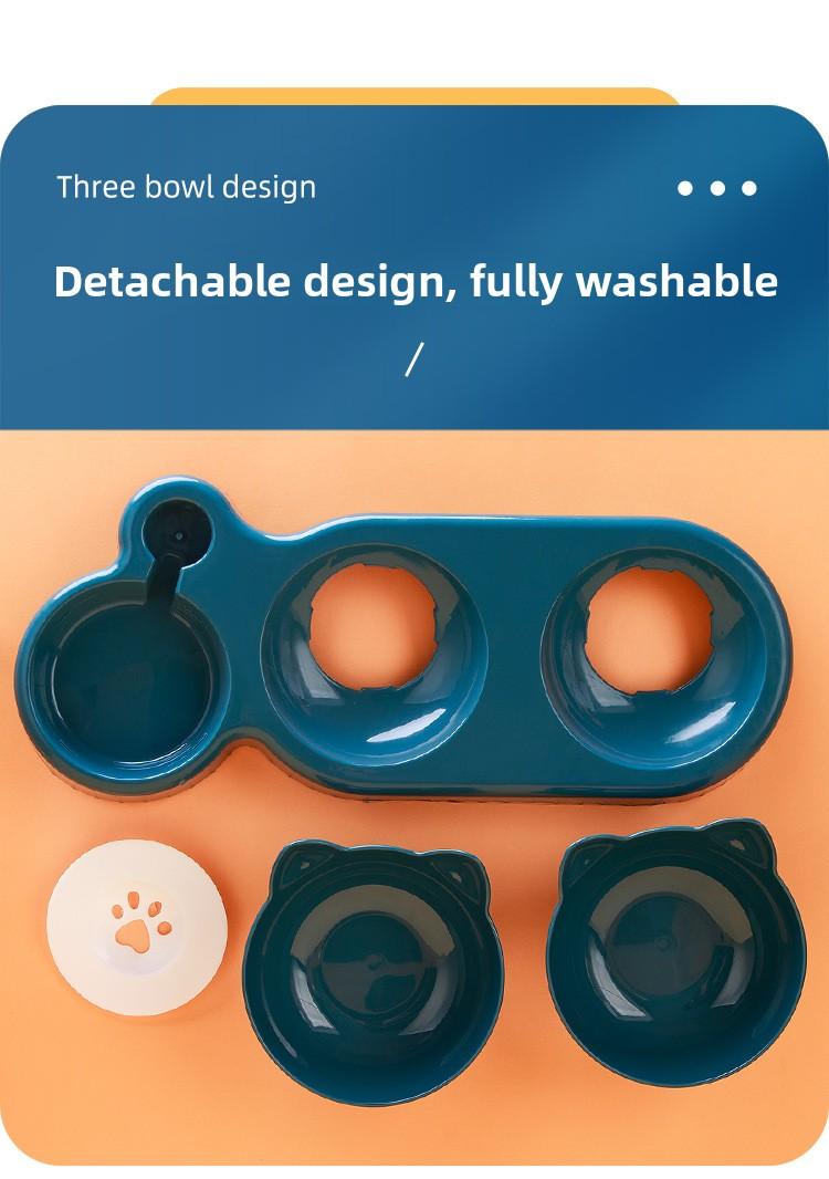 Tilted Cat Dog Double Bowls Neck Protection Anti-Spill Food Water Feeder Anti-Slip Cat Bowl for Cats Dogs Rechargeable Livestock Prod with Flexible Shaft pet stuff pepper spray dog bugs detector reverse slow feeder shaped harness silicone raised food bowl