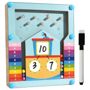 Preschool Educational Toy Set, Wooden Number Reading Beads with Math Addition Game, Boys Girls Learning Activity Gift, Halloween Christmas Thanksgiving Gift