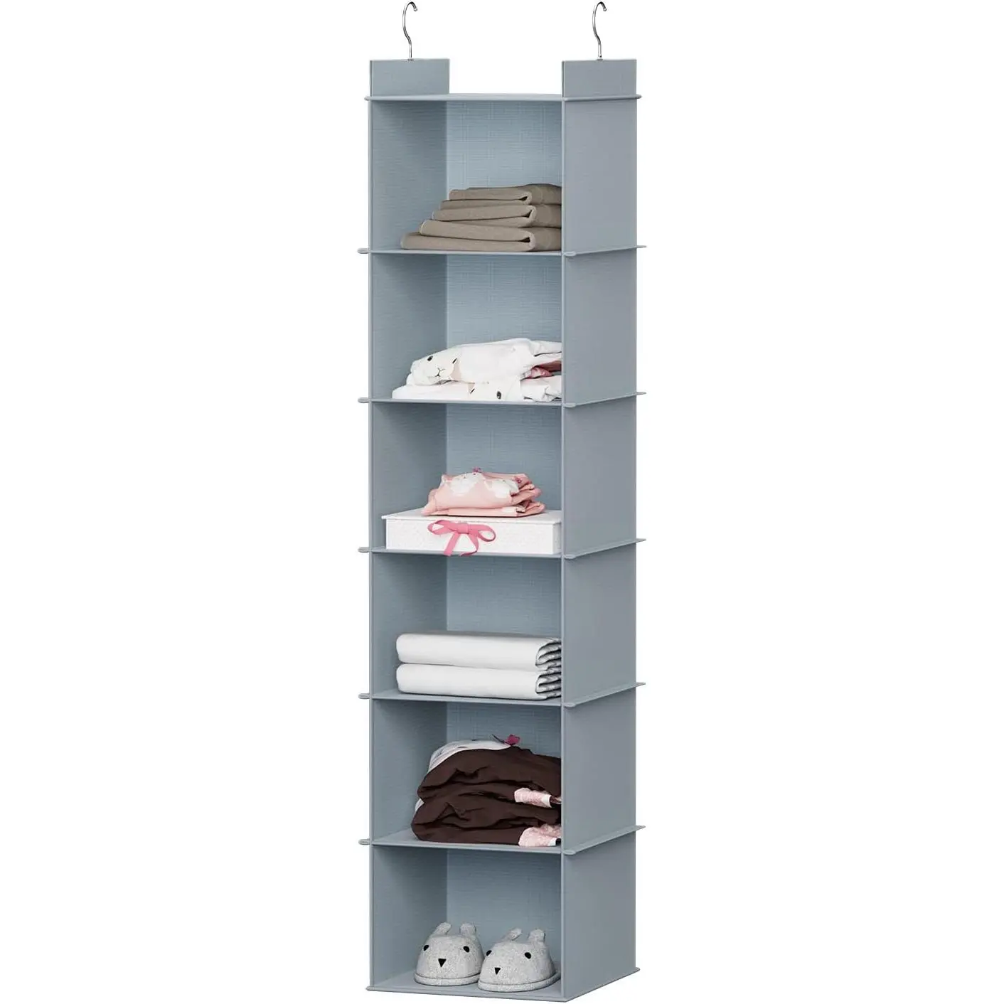 Closet Organizer, 6-Shelf Closet  Shelves, Grey
