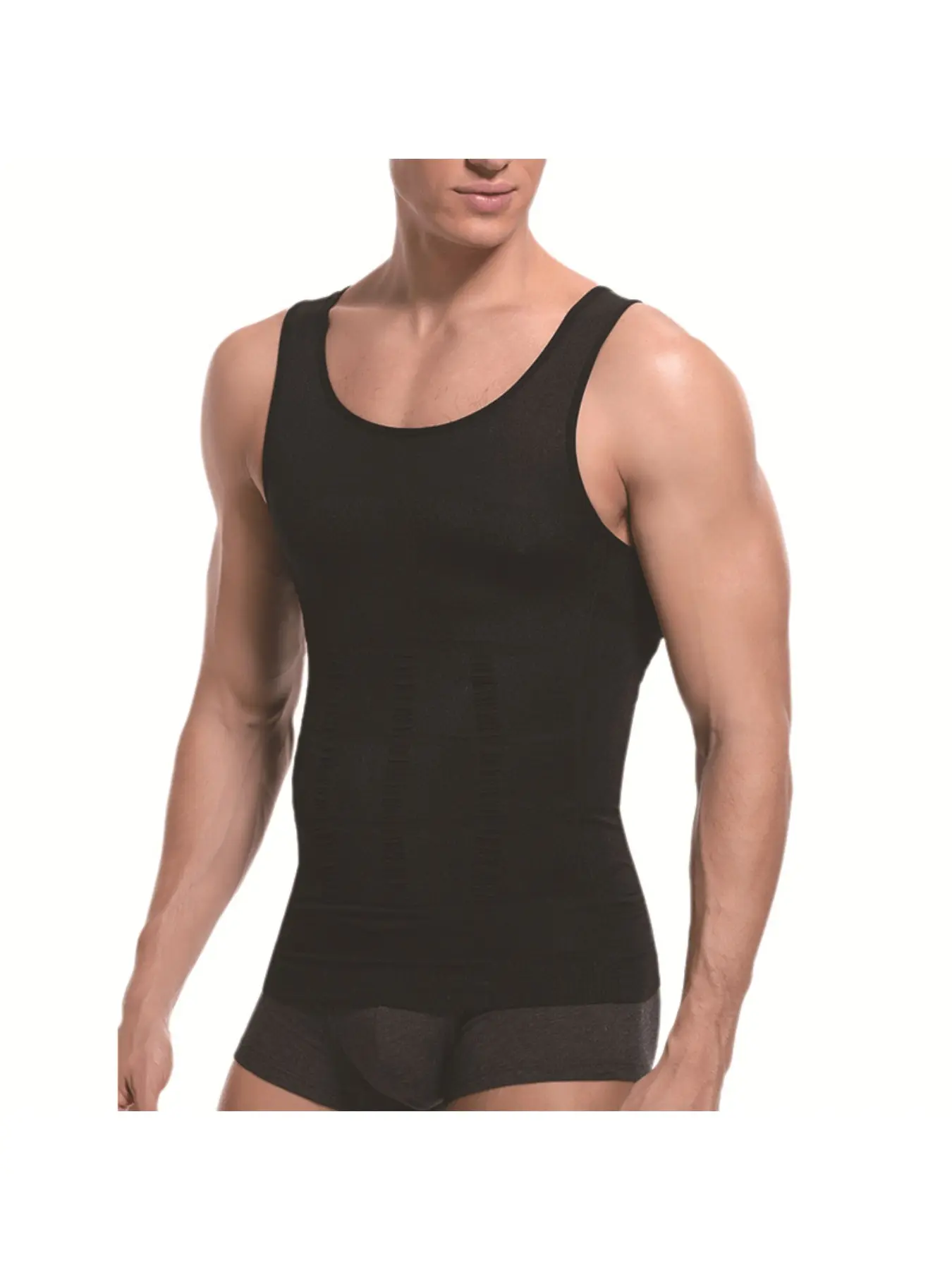 Slim Intimates Men Menswear Seamless Y-Back Shapewear Tank Top – High Stretch Compression Vest, Tummy Slim Undershirt for Fitness & Daily, S-XXXL