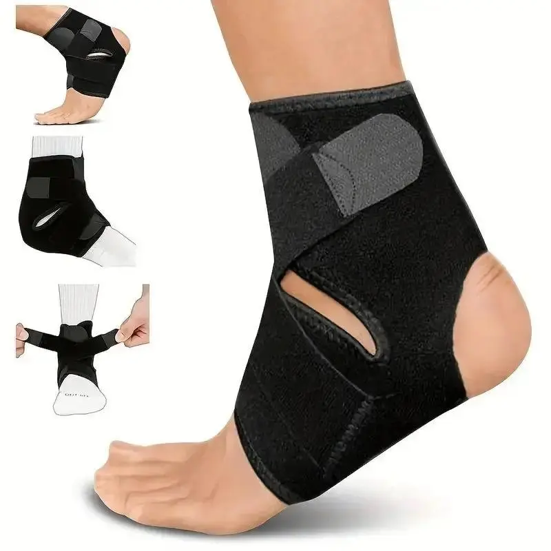 1 Count Adjustable Ankle Brace Breathable & Comfortable Elastic Ankle Support Sleeve Running Basketball Volleyball Foot Tendon Support
