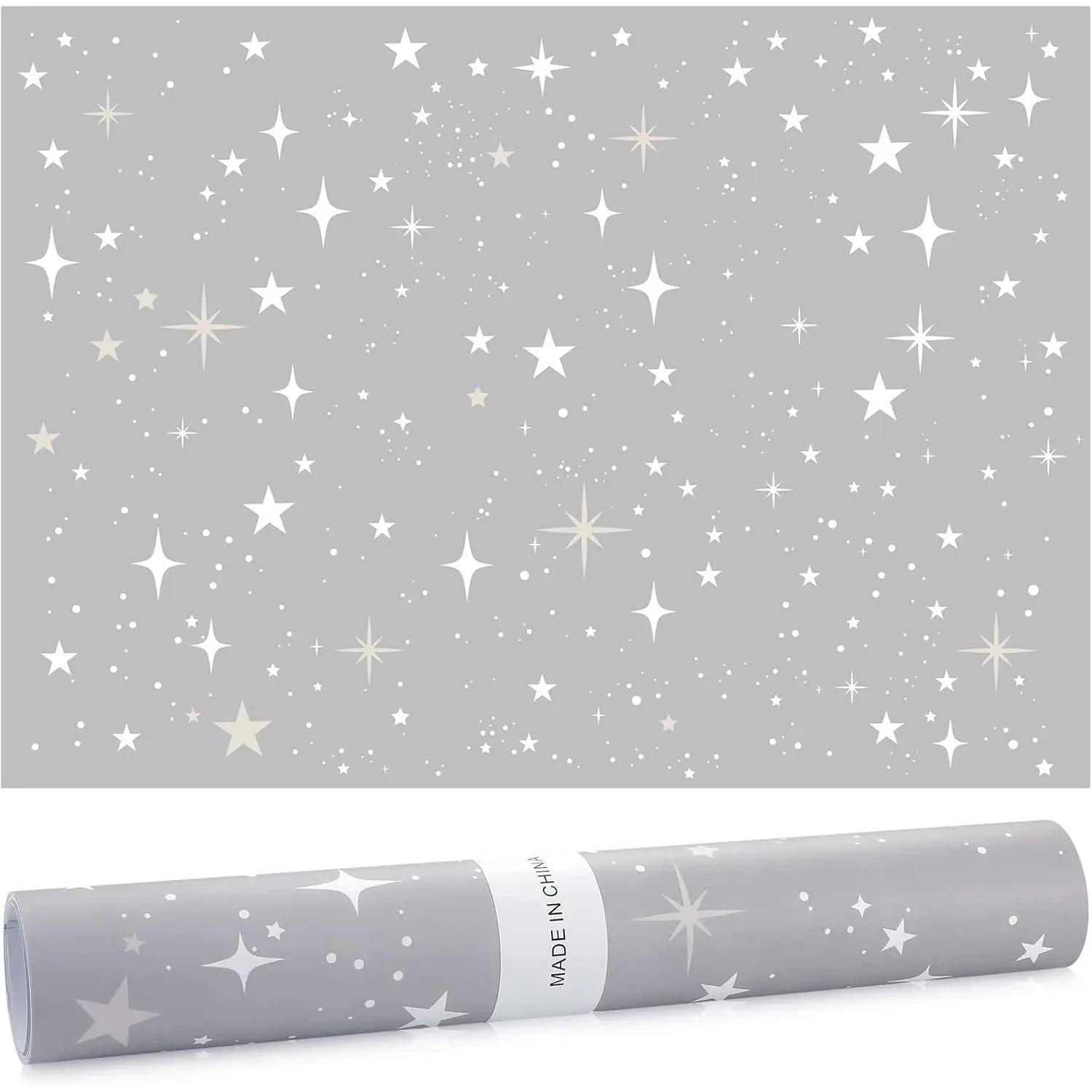 30 Sheets 19.5 x 14 Inches Talcum Powder Scented Fragrant Star Pattern Non Adhesive Drawer Liners for Dresser Shelf Closet Cabinet Home