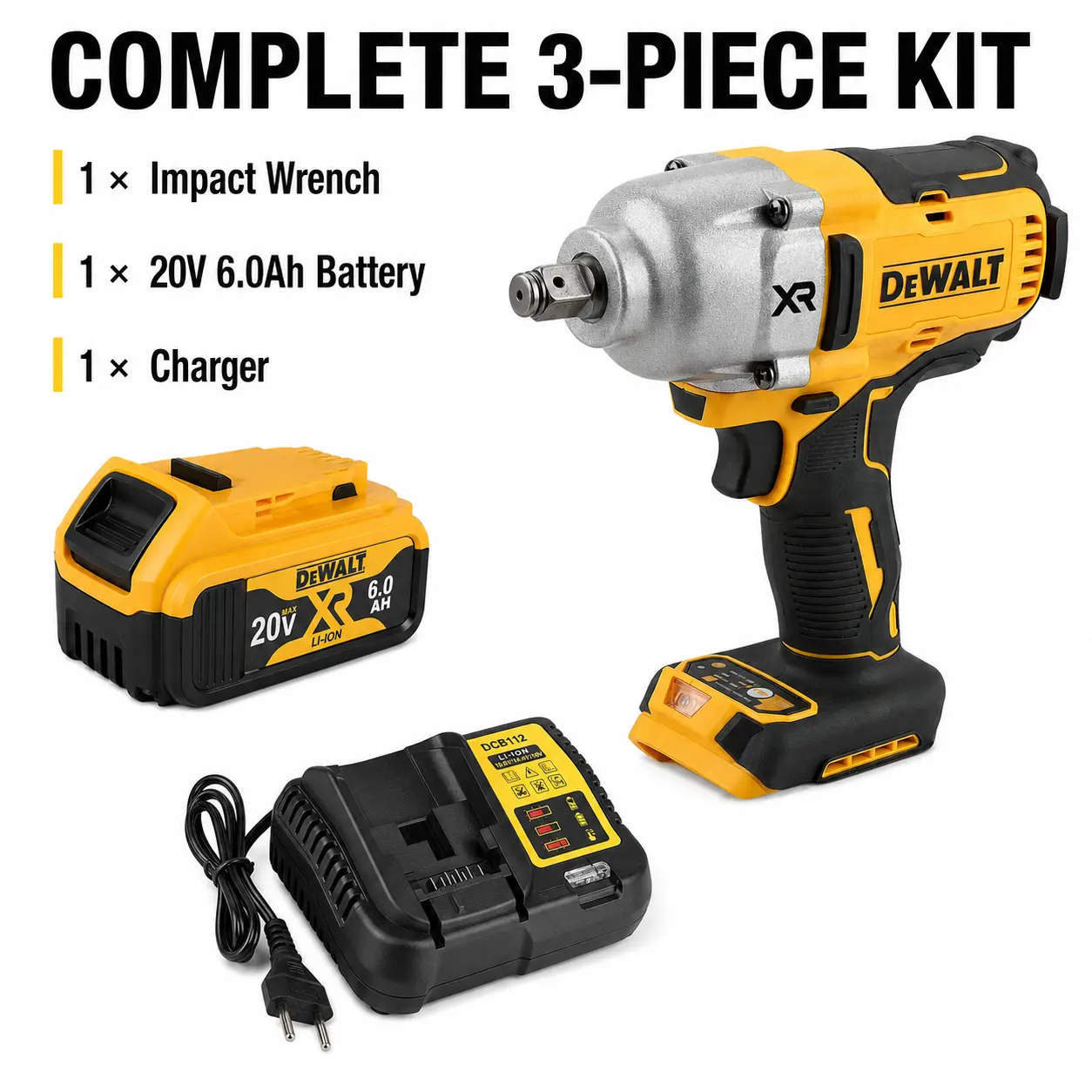 DEWALT DCF900 20V Brushless Cordless Impact Wrench - 1/2 in Socket Drive, High Torque, Universal Fit Battery-Powered Tool for Car Repair, Heavy Tasks