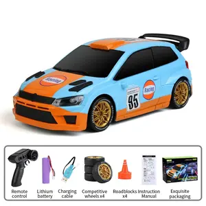 Professional 4wd Remote Control Drift Car, 2.4GHz RC Rally Race Car, Multi-Direction LED Lights, High-Speed Off-Road Toy, Perfect Gift for Racing Enthusiasts