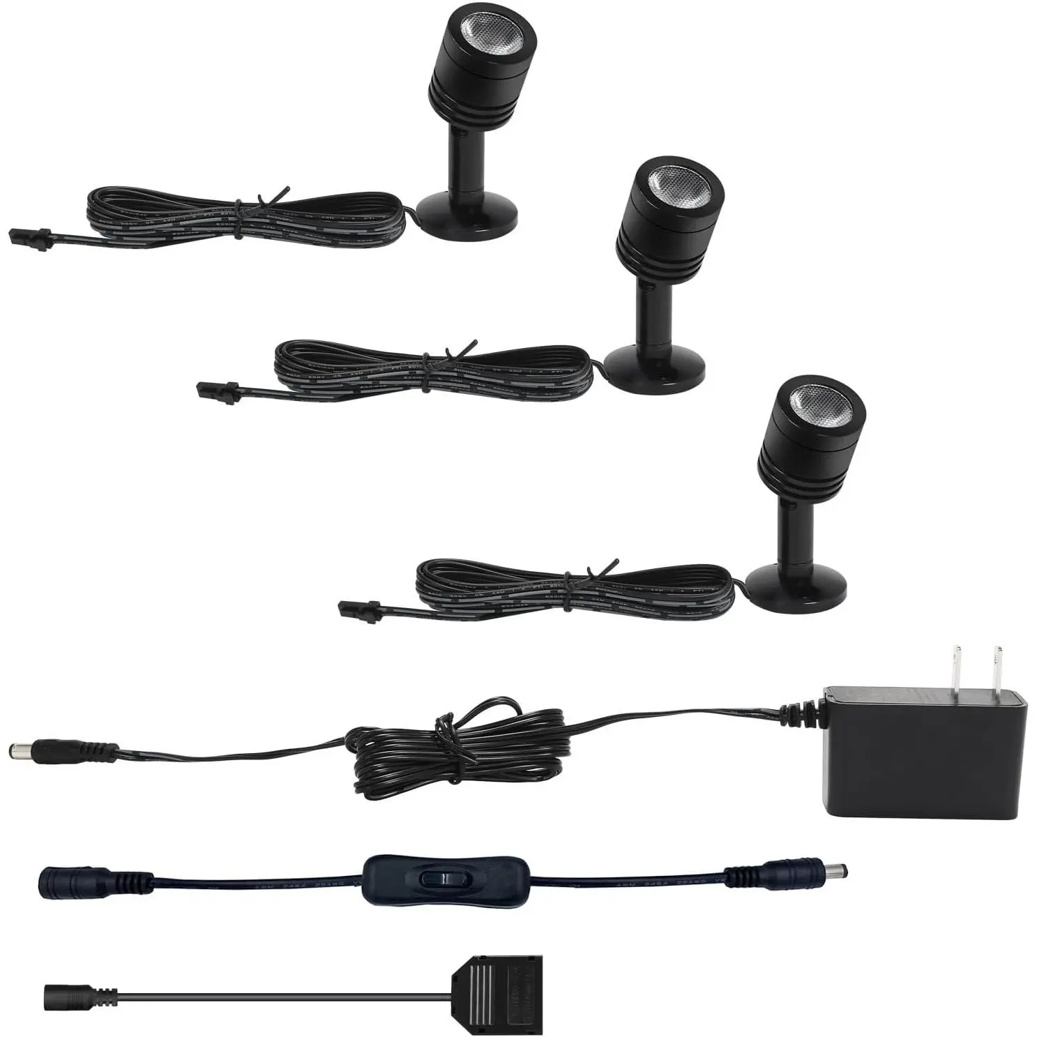 Mini LED Spotlights, 3 Pack, 3000K Plug-in Indoor Display Lights