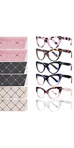 2 Pack Progressive Multifocus Reading Glasses Men and Women Computer Blue Light Blocking Anti Eyestrain Readers (Blue Brown, 1.75)