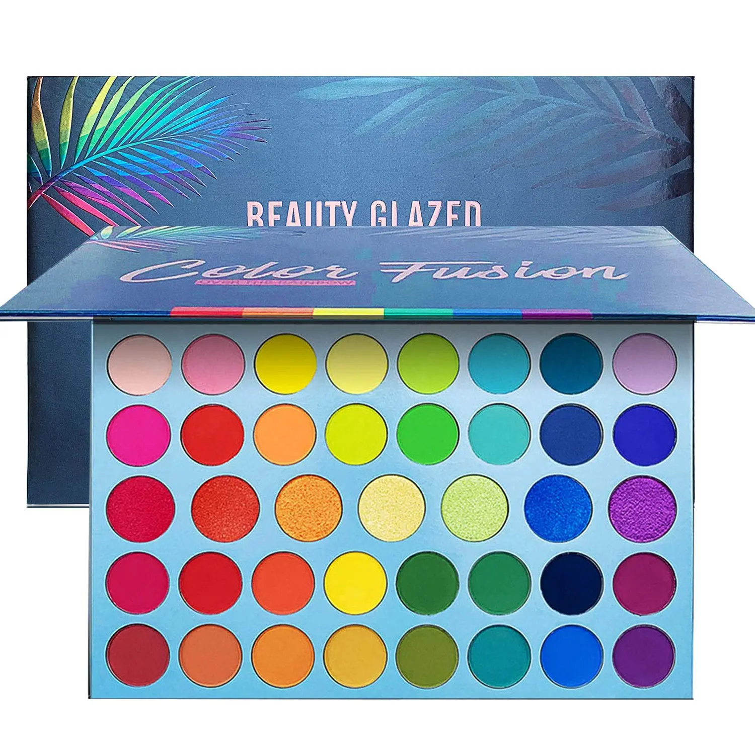 Eyeshadow Palette with 39 Colors, Professional Ultra-Pigmented Powder Makeup Featuring Matte, Metallic & Shimmer Finishes - Vibrant Rainbow Tones, Default