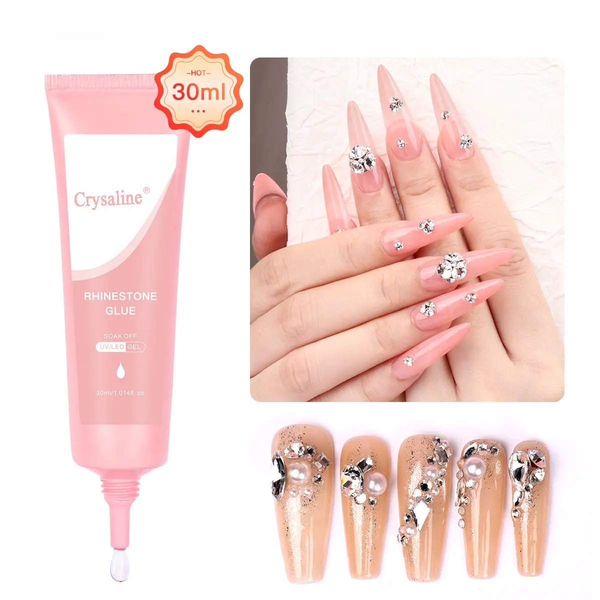 Soft Tube Large Capacity 3D Rhinestone Adhesive Patch Glue, Nail Art Decoration, DIY Crafts, Long-Lasting Bond, Easy Application, Nail Art Products