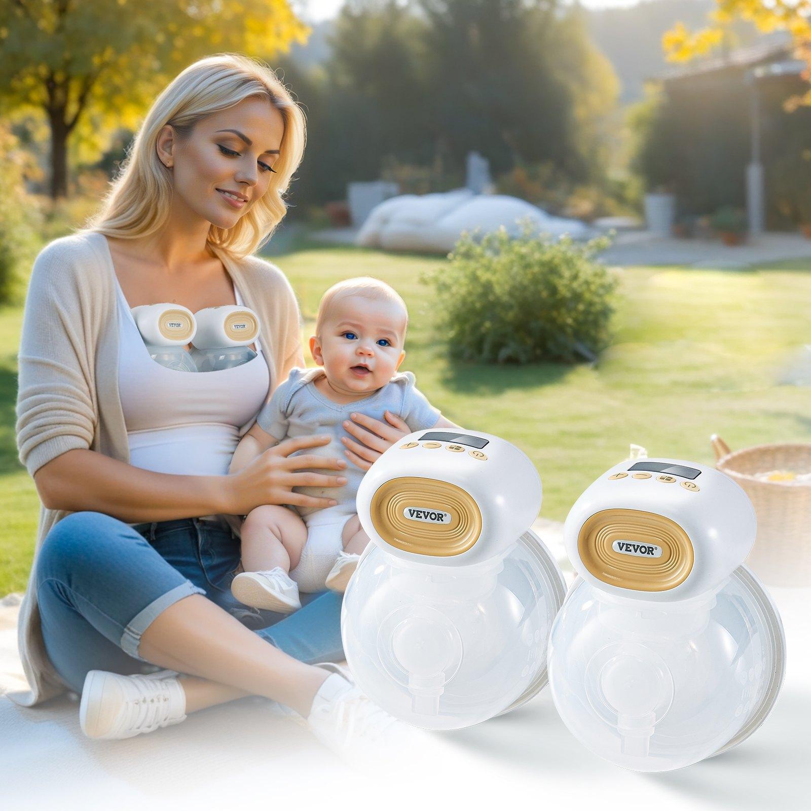 VEVOR Breast Pump, Wearable Electric Breast Pumps Hands Free, 4 Mode & 12 Levels, 300mmHg Strong Suction, Ultra-Quiet Rechargeable Portable Breastfeeding Pump with LED Display, 24mm Insert/28mm Flange VEVOR Breast Pump, Wearable Electric Breast Pumps Hands Free, 4 Mode & 12 Levels, 300mmHg Strong Suction, Ultra-Quiet Rechargeable Portable Breastfeeding Pump with LED Display, 24mm Insert/28mm Flange