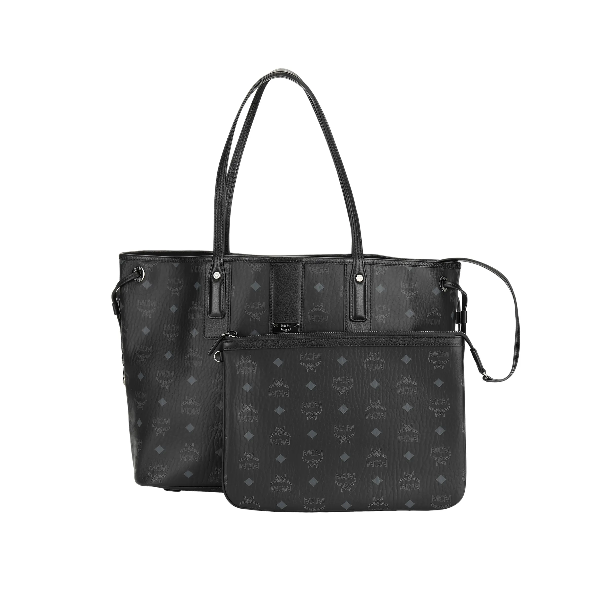 MCM Classic Monogram Double-Sided Large Leather Matryoshka Tote Bag for Men and Women in Black