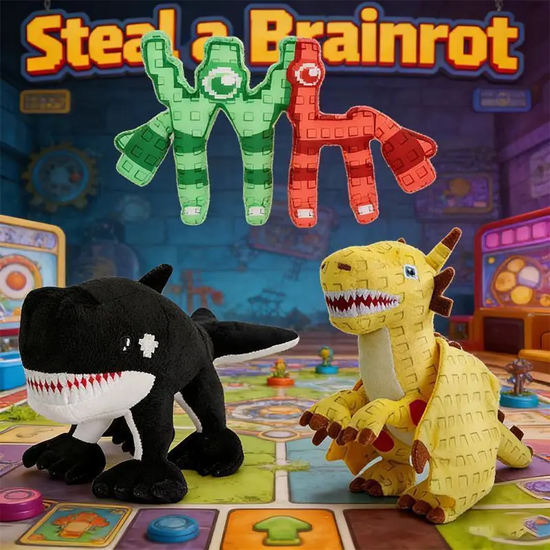 Hot New Steal A Brainrot WL Shark Cannelloni Dragon Plush Toys Cute Anime Game Peripherals Collectibles Figure Dolls Kids Gifts
