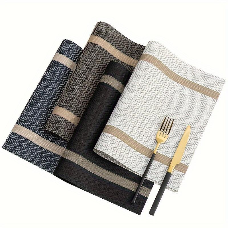 Washable Placemat, PVC Non-slip Heat Insulation Placemat, Heat Resistant Mat