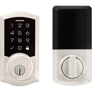 SmartCode 270 Keyless Entry  Touchpad Deadbolt Door Lock with Auto-Lock, Custom User Codes,   in Satin Nickel Traditional
