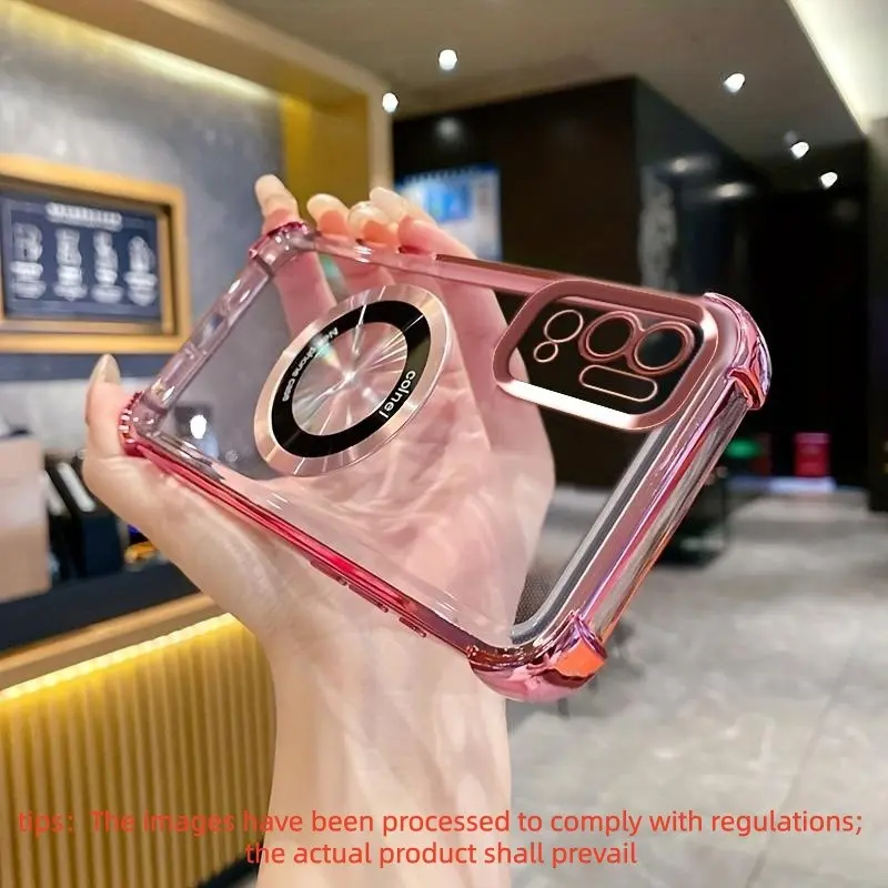 Transparent magnetic coating shock-absorbing and anti-collision cover, suitable for Redmi Note8/Note9 4G/10X/9 Pro/9S/9 ProMax/Note10/10S/11SE/10Pro/10ProMax/10-5G/10T wireless charging cover, compatible with all inclusive magnetic phone case
