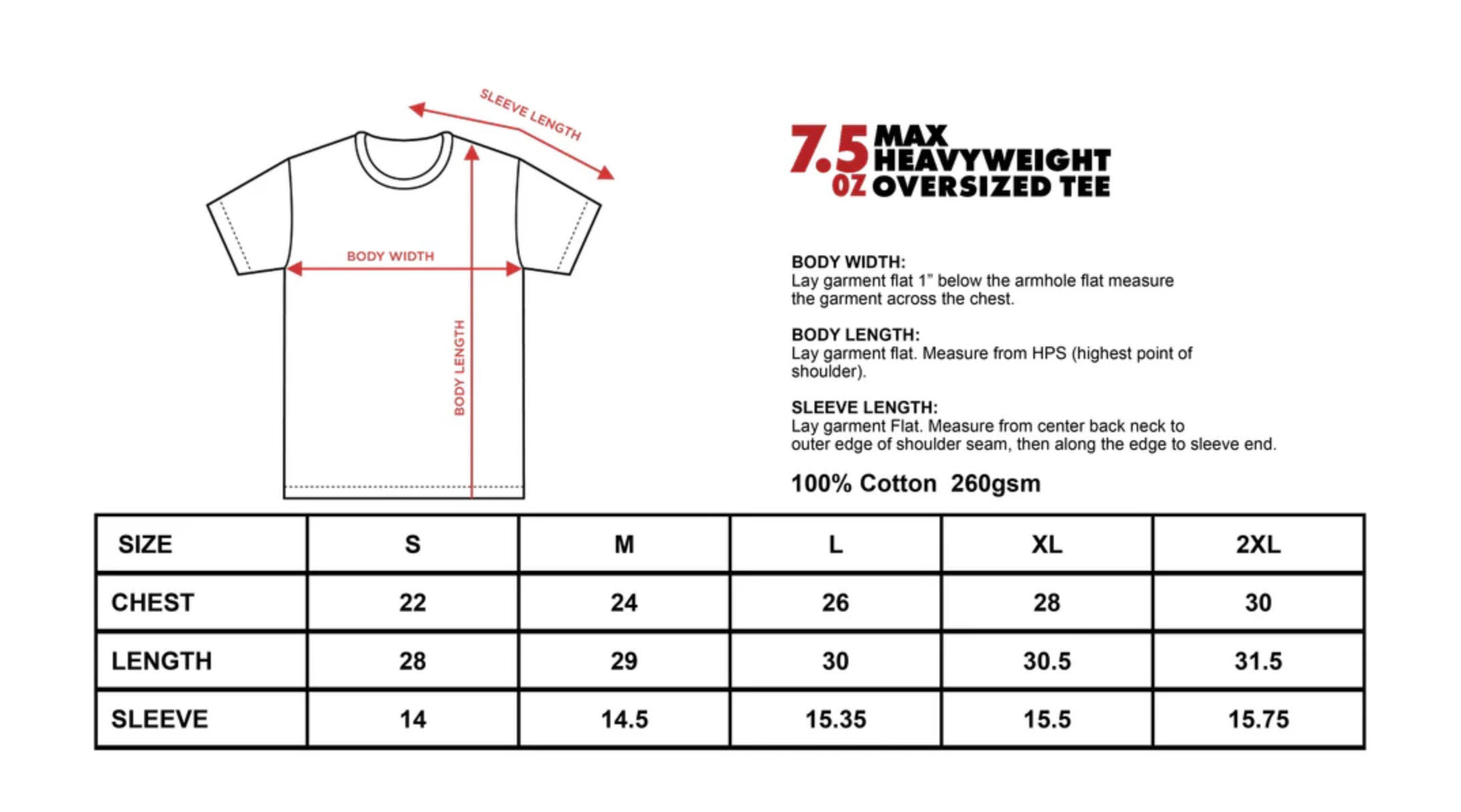 7.5oz Max Heavyweight Oversized Short Sleeve Casual Streetwear
