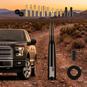 Universal Car Antenna Replacement Bullet Style Exterior Decoration Accessory for Cars Trucks SUVs Black