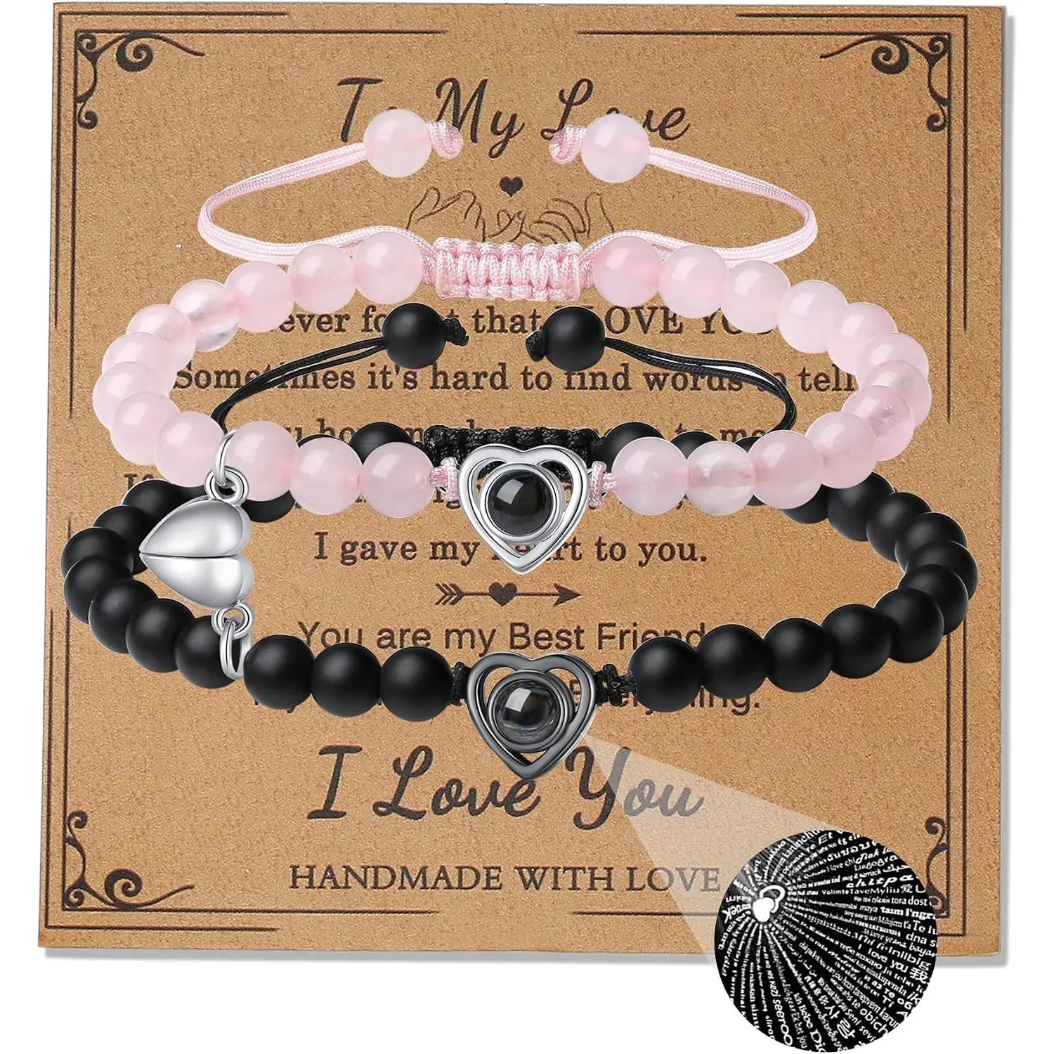 Couples Bracelets His And Her Matching Bracelets For Couples 100 Languages I Love You Gifts Bracelets
